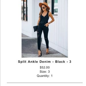 Black denim ripped jeans